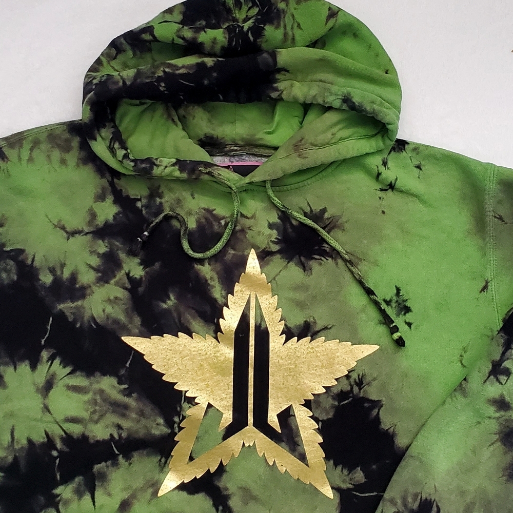 Jeffree Star 420 Tie Dye Gold Leaf Limited Edition Hoodie - Picture 2 of 7